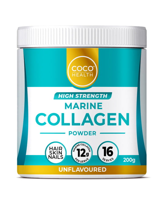 Coco Health Marine Collagen High Strength + Hair Skin and Nails 200 g
