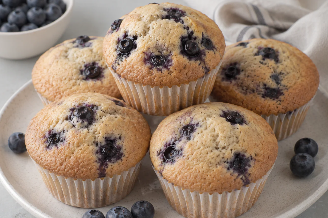 Blueberry Protein Muffins with Coco Health Marine Collagen