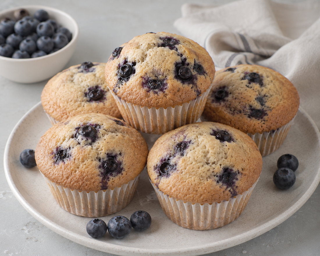 Blueberry Protein Muffins with Coco Health Marine Collagen
