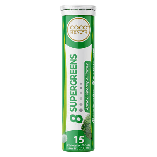 8 Supergreens Apple & Pineapple Effervescent 15s