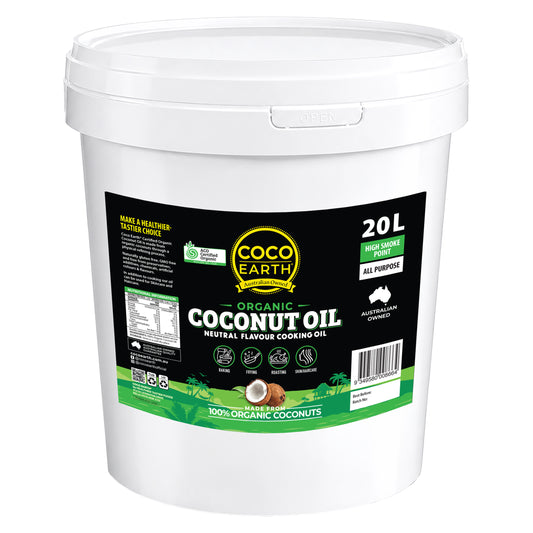 Coco Earth Organic Coconut Oil 20L Tub | Neutral Flavour